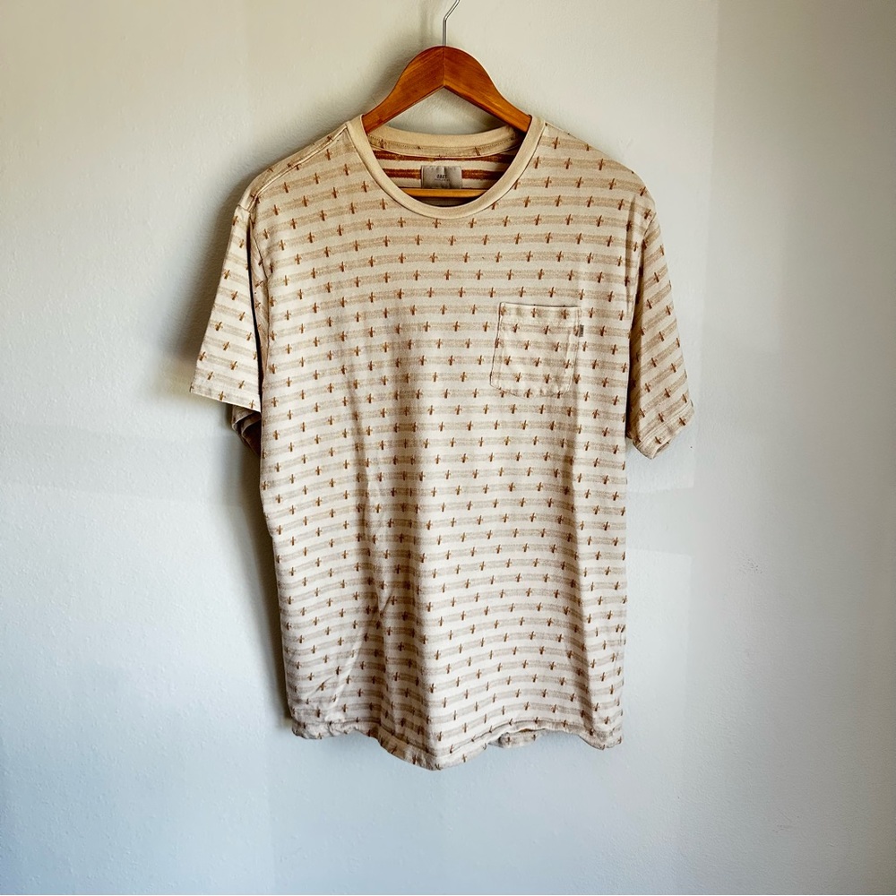 Obey Men’s Cream/Gold Stripe T-Shirt